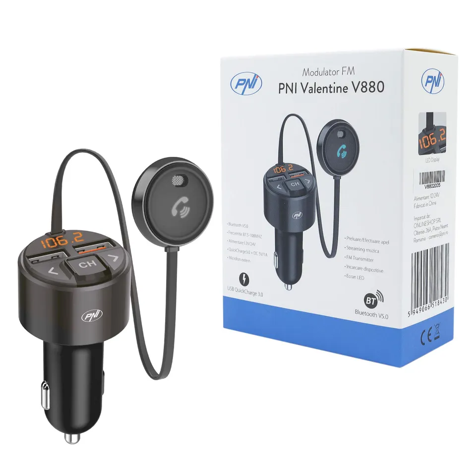 PNI Valentine V880 modulateur FM voiture Bluetooth MP3
