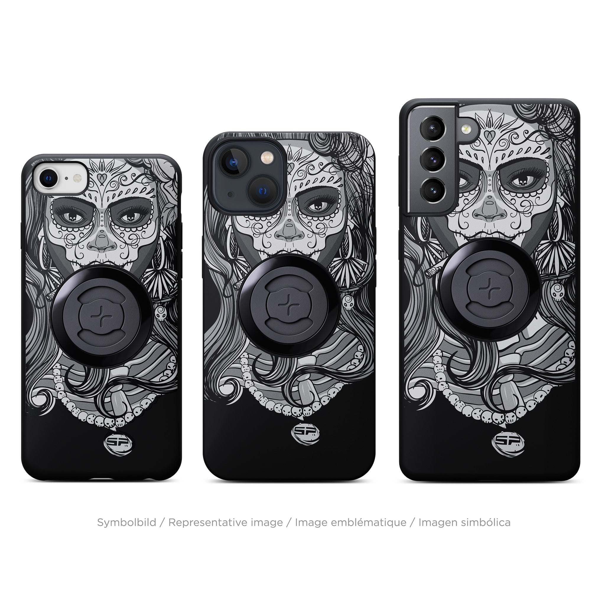 SP Connect Phone Case Edition Sugar Skull coque vélo blanc