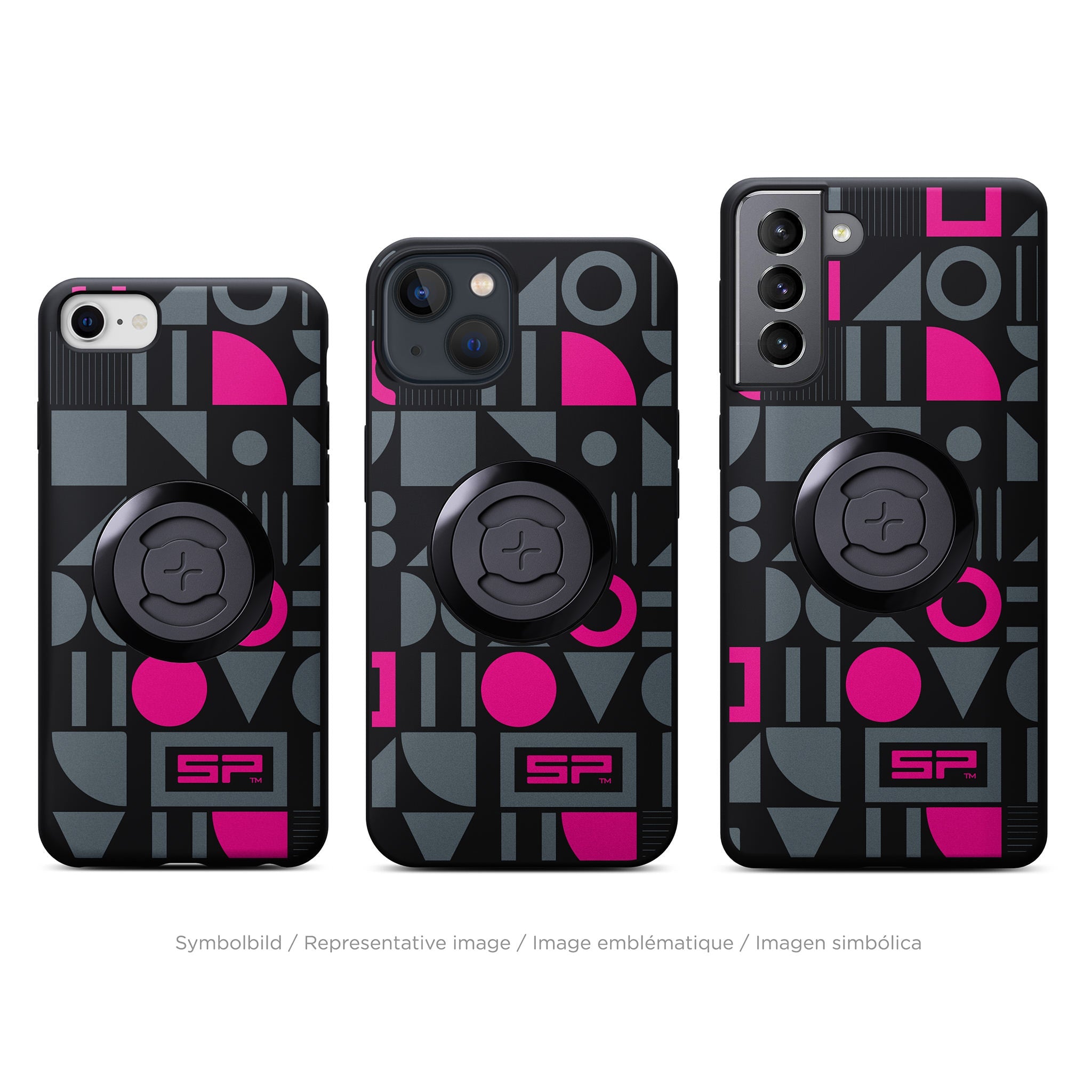 SP Connect Geometric Pink coque téléphone rose vélo