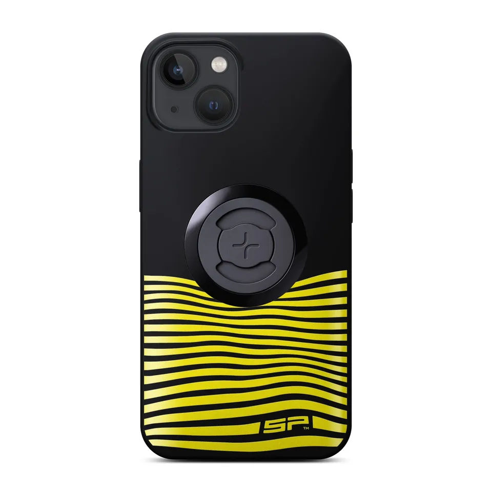 SP Connect Horizon coque iPhone 17 Pro jaune fixation guidon