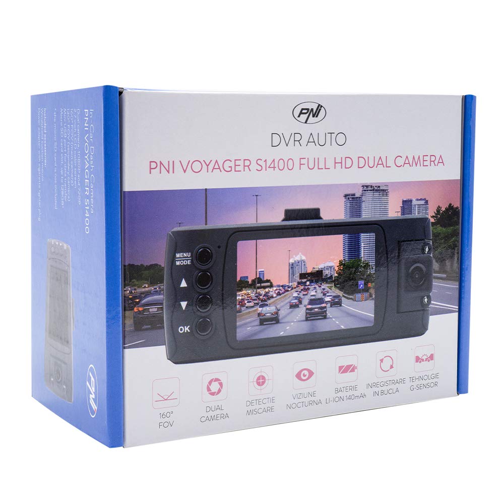 PNI Voyager S1400 dashcam double caméra Full HD écran 2,7 pouces