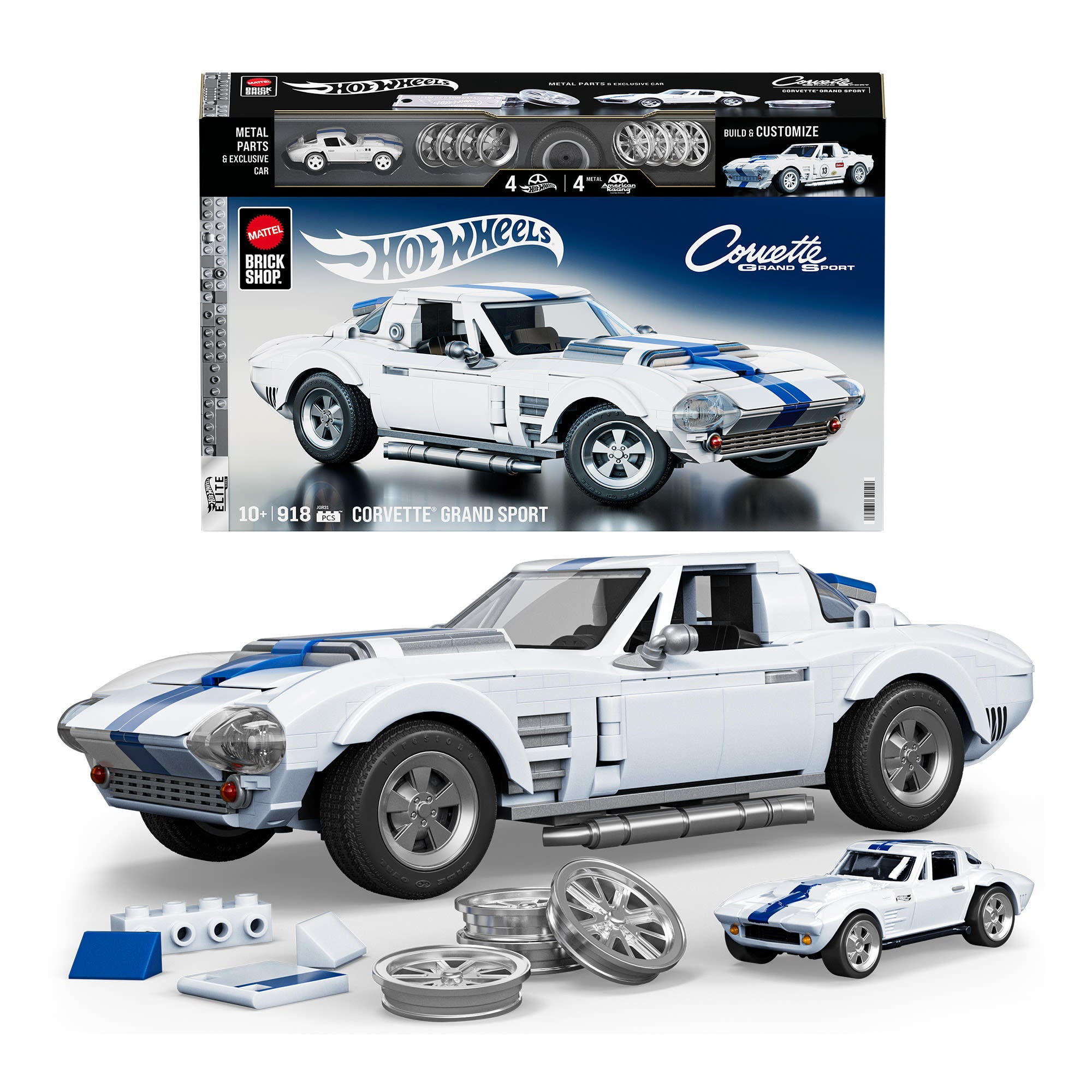 Mattel Brick Shop Hot Wheels Elite Corvette Grand Sport jeu de construction 1:16