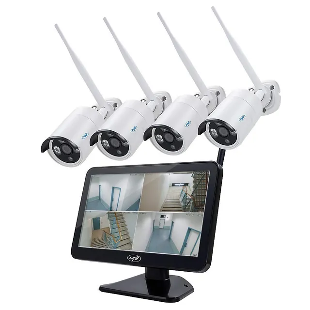 PNI House WiFi650 Kit Vidéosurveillance WiFi 4 Caméras