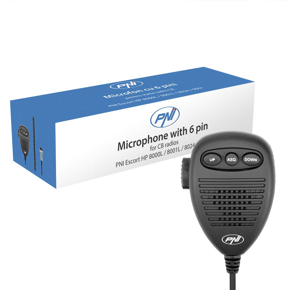 PNI MK8000 microphone CB 6 broches noir