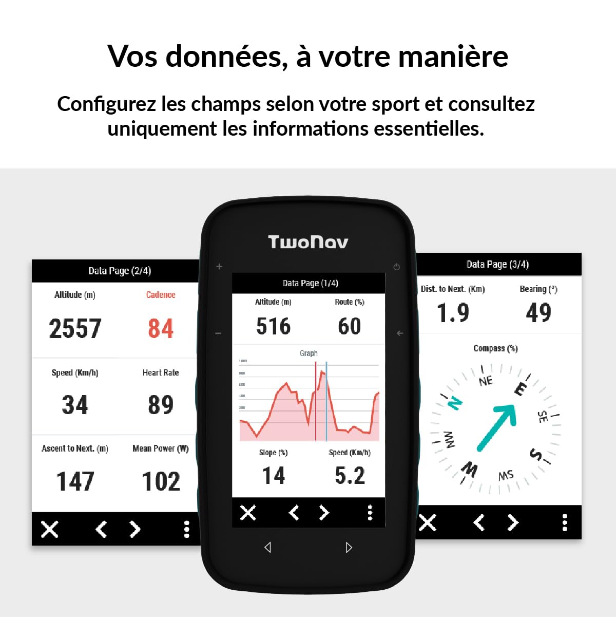 TwoNav Cross Plus 32 Go GPS velo VTT carte 5 dalles IGN