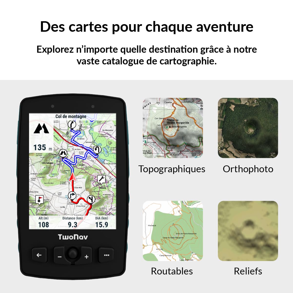 TwoNav Aventura 2 Plus Motor GPS moto 32 Go vert carte IGN