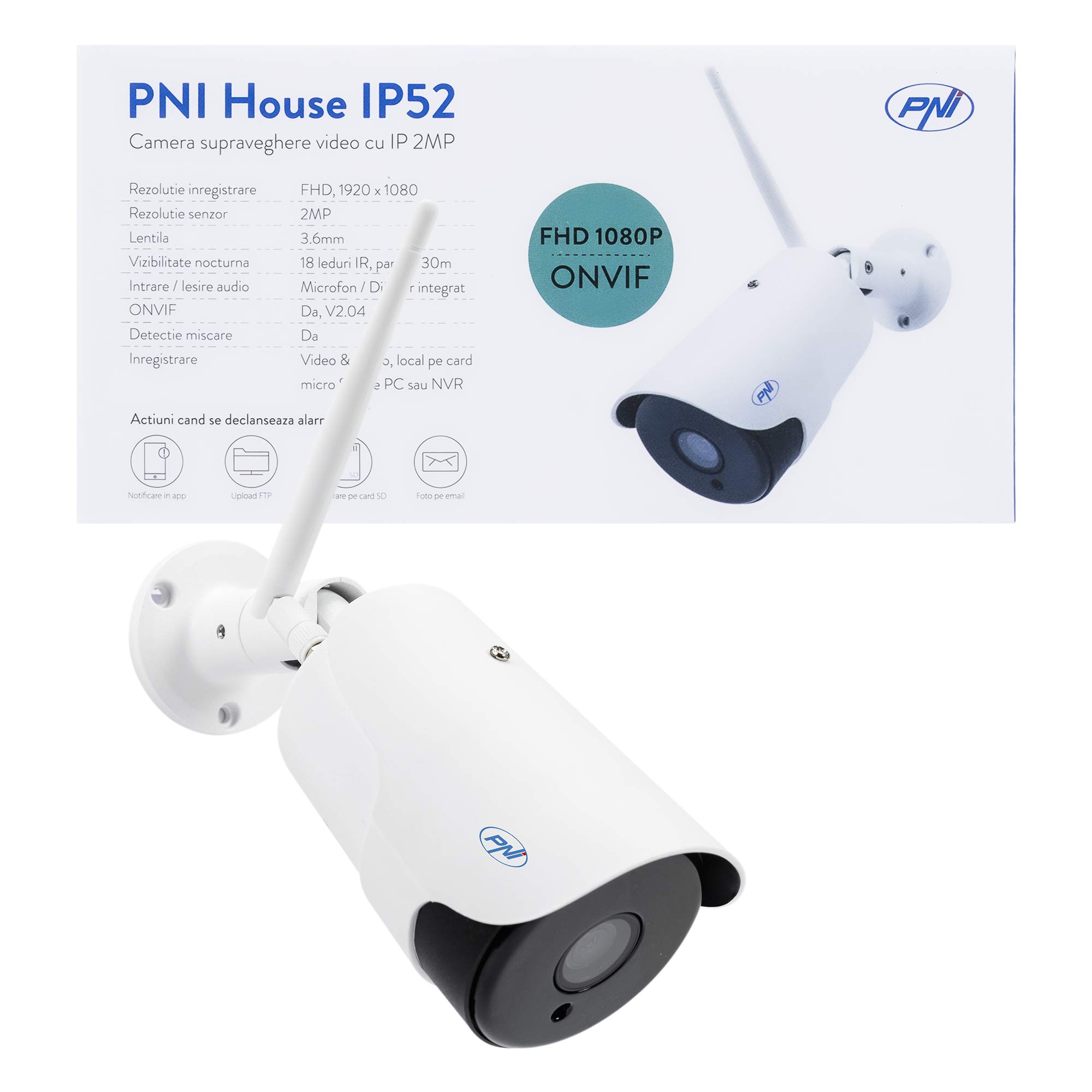 PNI House IP52 caméra surveillance 1080P WiFi