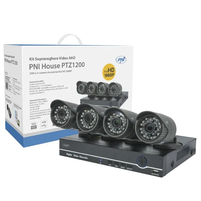 PNI PTZ1200 kit vidéosurveillance 4 caméras 1080P