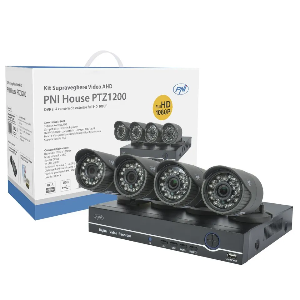 PNI PTZ1200 kit vidéosurveillance 4 caméras 1080P
