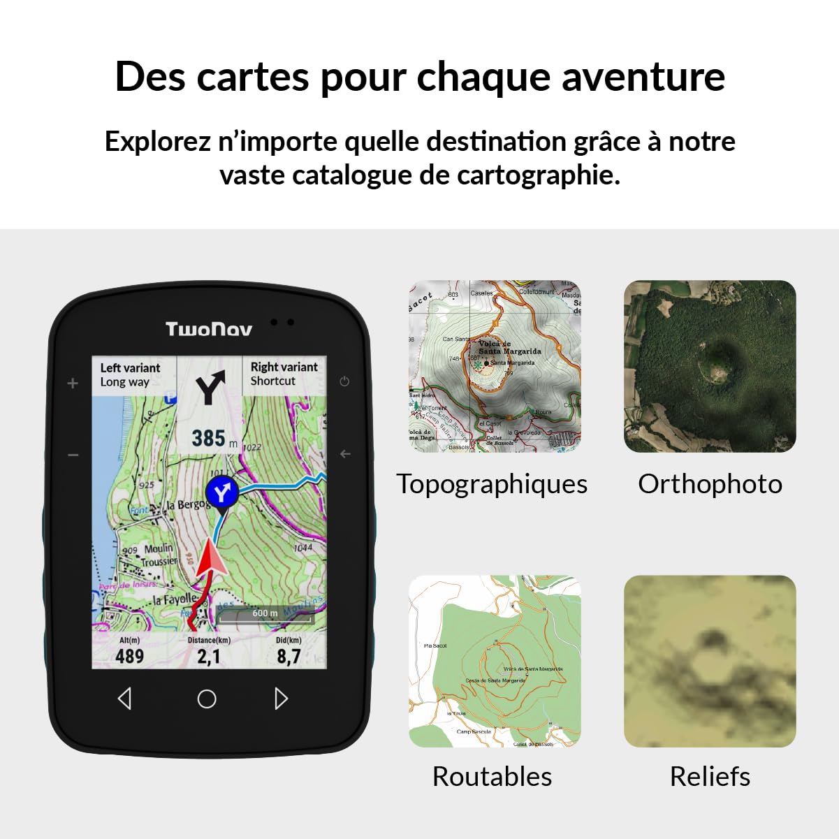 TwoNav Terra GPS vélo 32 Go Terre cuite écran 3,7" IGN