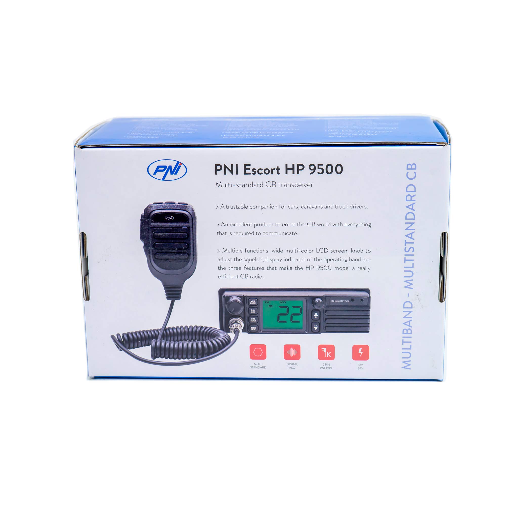 PNI Escort HP 9500 radio CB AM-FM 4W 12V/24V multistandard