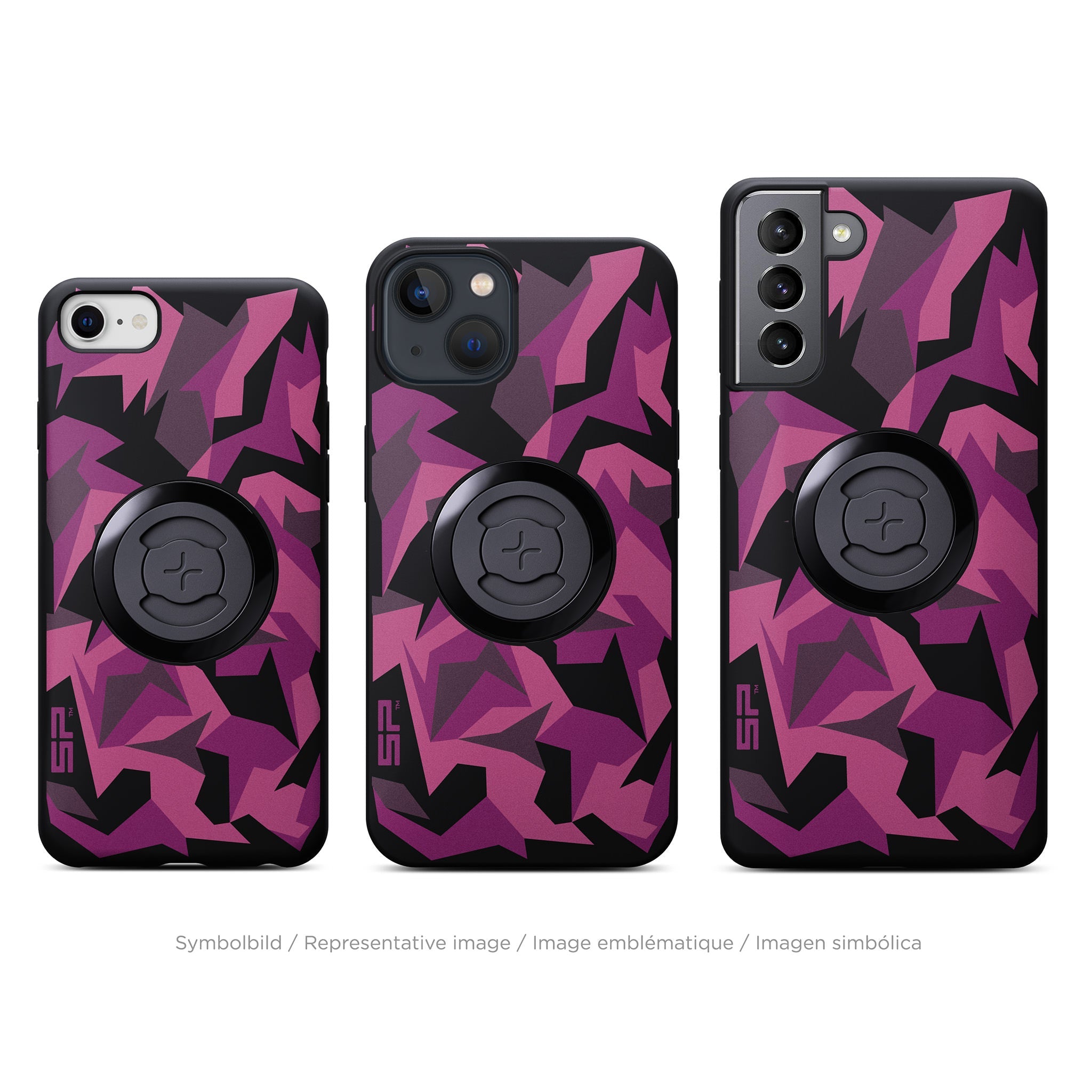 SP Connect Phone Case Geo Camo coque iPhone 17 Pro rose vélo