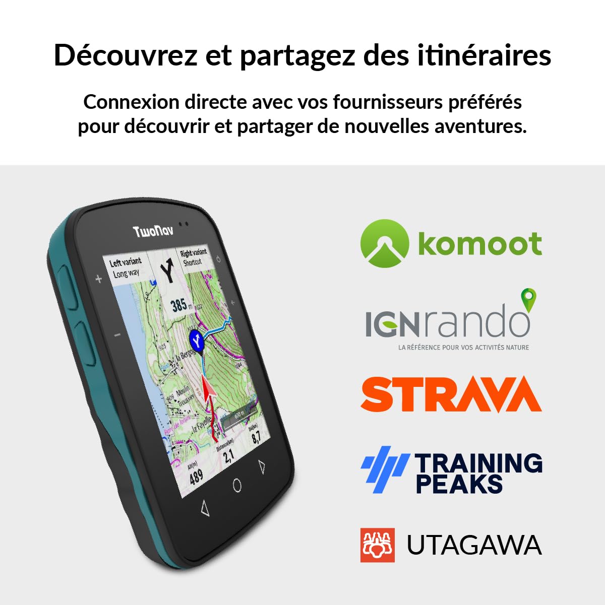 TwoNav Terra GPS vélo 32 Go Terre cuite écran 3,7" IGN