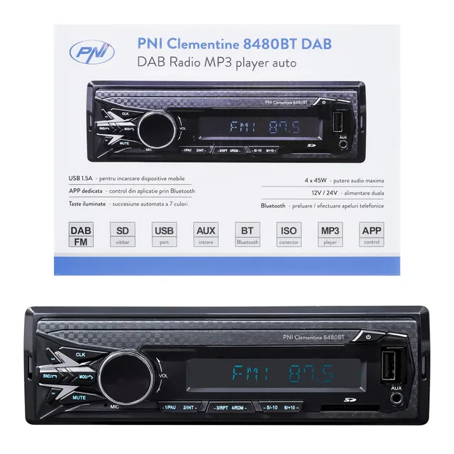 PNI Clementine 8480BT autoradio DAB 1 DIN Bluetooth