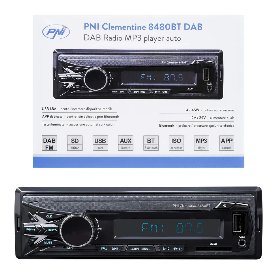 PNI Clementine 8480BT autoradio DAB 1 DIN Bluetooth