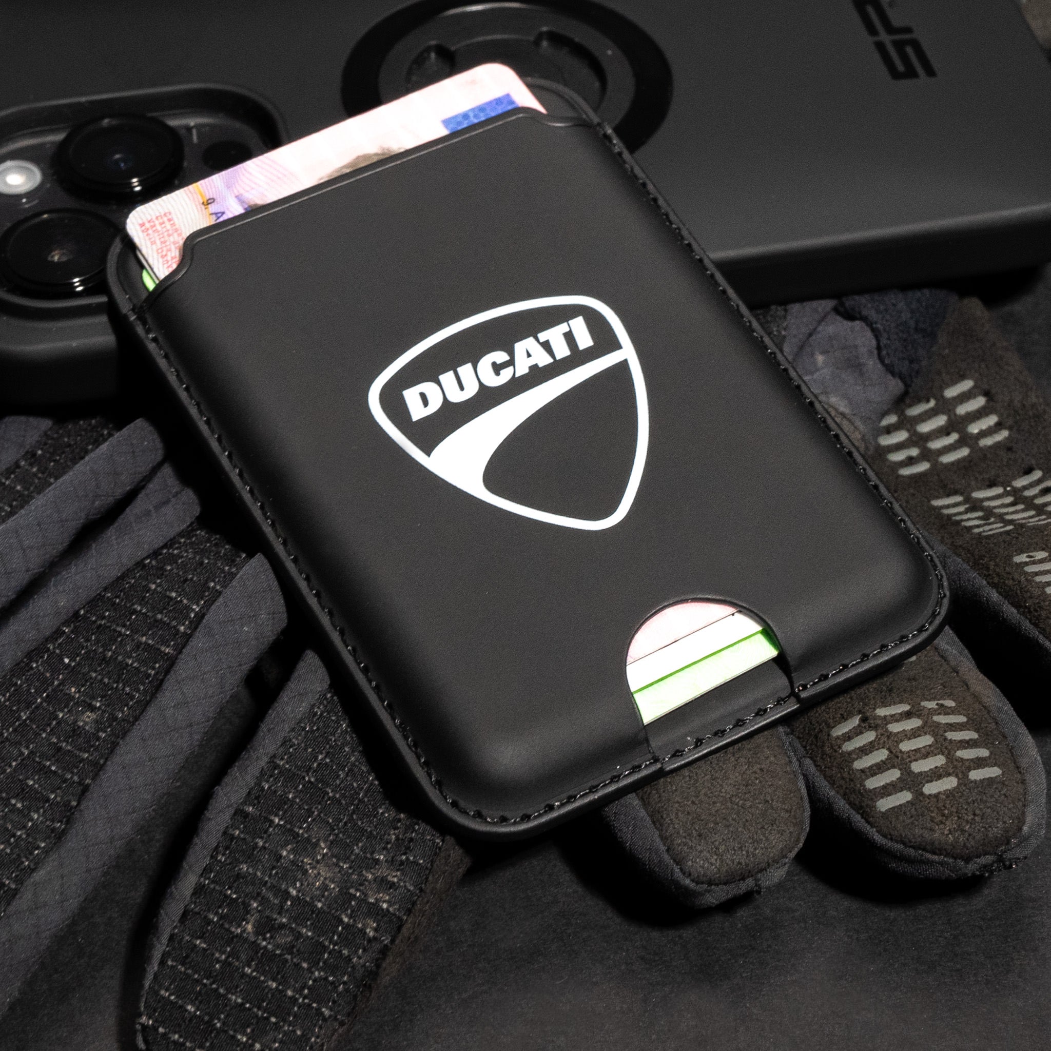 SP Connect Brand Editions Ducati Card Wallet porte-cartes Flag 4 cartes