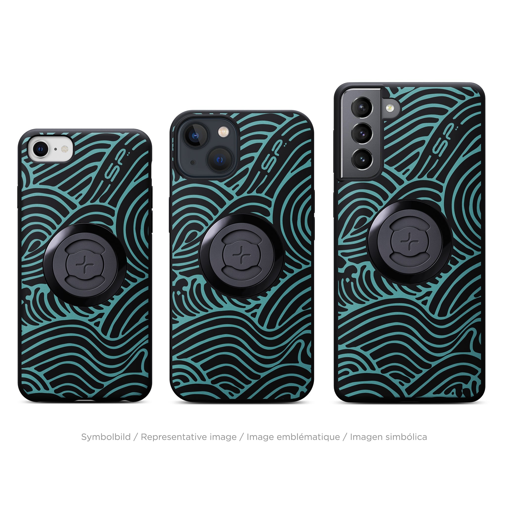 SP Connect Phone Case Waves coque iPhone 17 Pro turquoise vélo