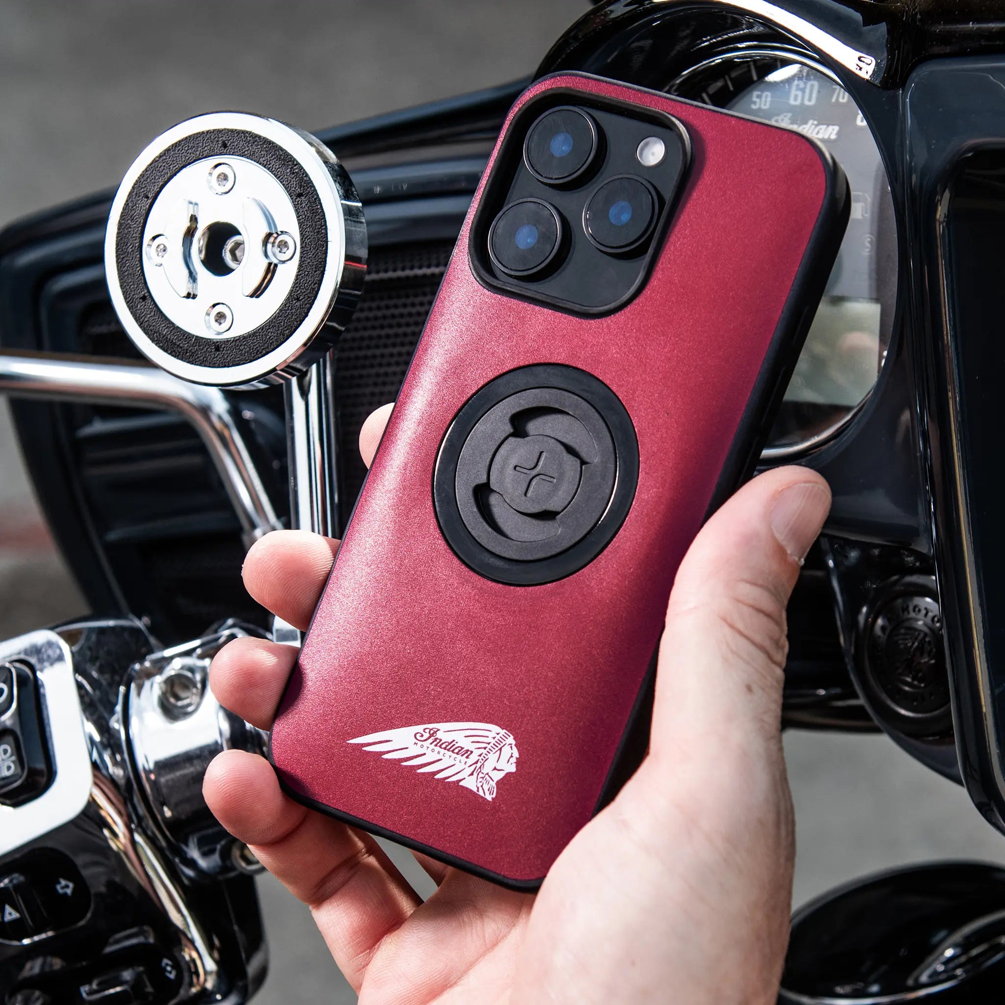SP Connect Indian Headdress Red coque moto fixation vélo