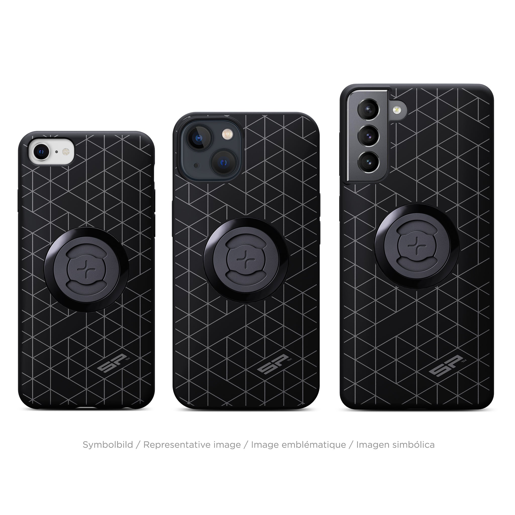SP Connect Edition Grid coque téléphone gris fixation vélo