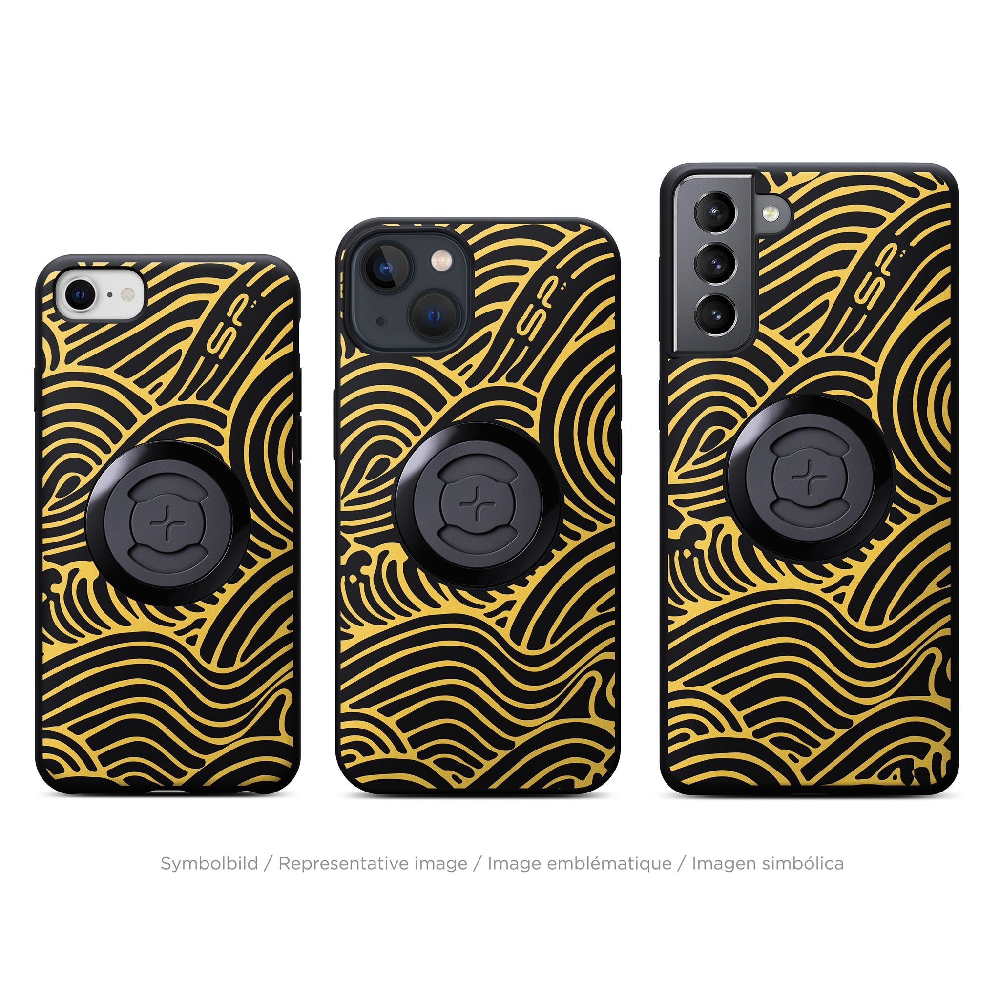 SP Connect Edition Waves coque téléphone jaune vélo