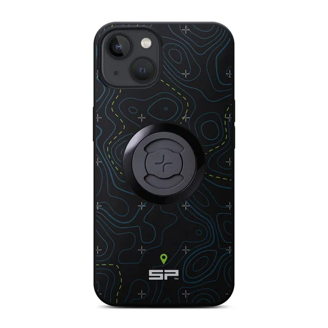 SP Connect Phone Case Topo Lines Lime coque vélo iPhone Samsung