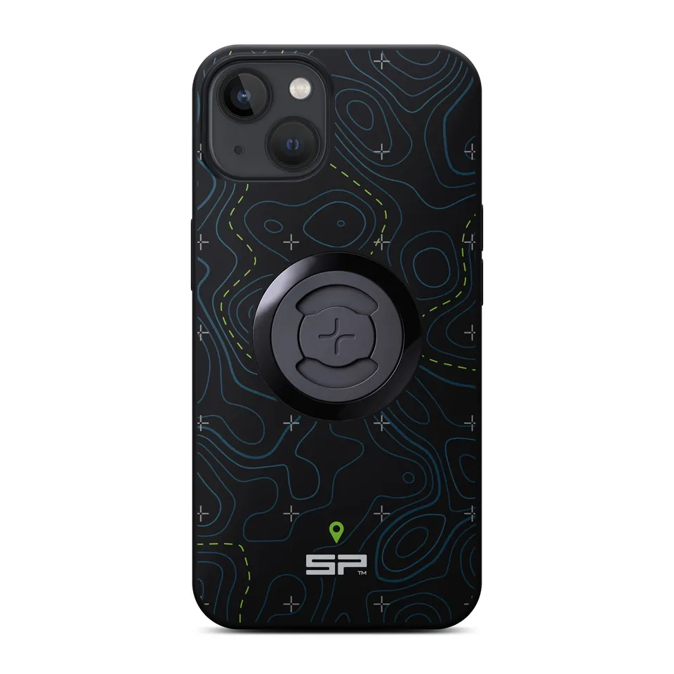 SP Connect Phone Case Topo Lines Lime coque vélo iPhone Samsung