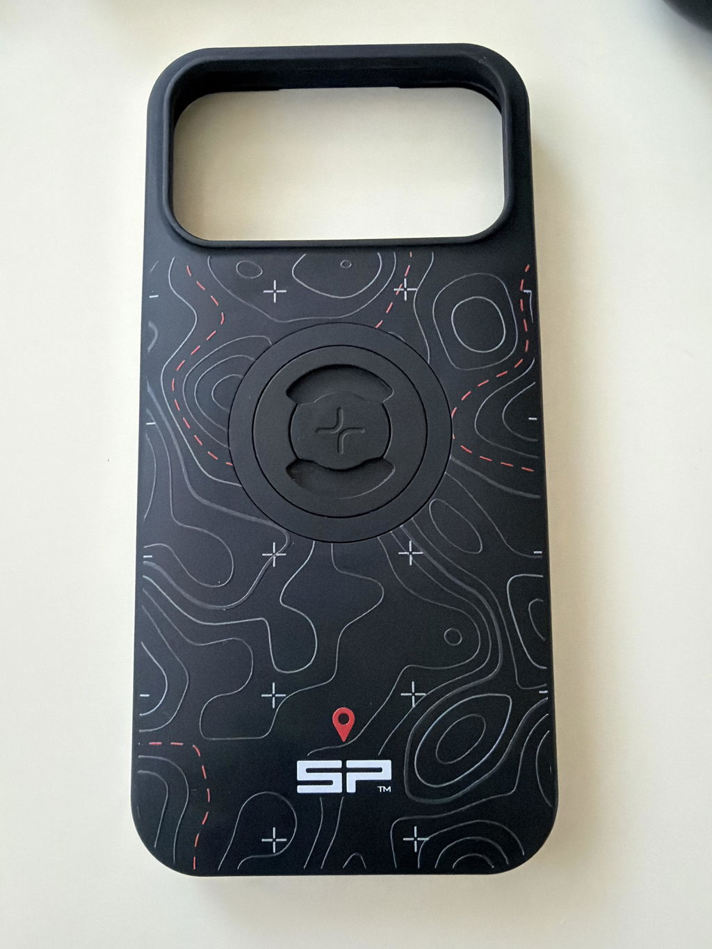SP Connect Topo Lines coque Red fixation guidon