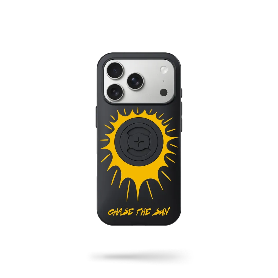 SP Connect Chase the Sun coque téléphone Sun jaune fixation vélo