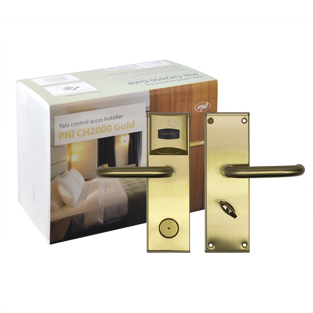 PNI CH2000L Gold serrure hôtel carte main gauche