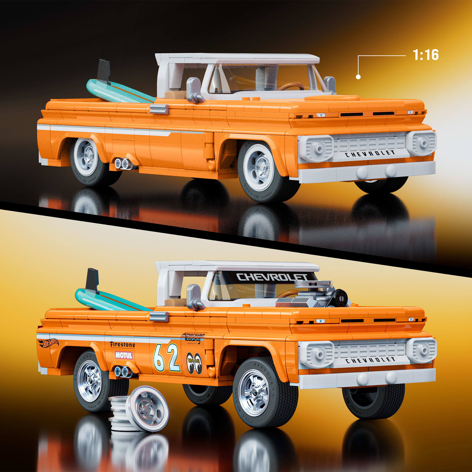 Hot Wheels Elite Series Chevy Pickup 62 jeu de construction 1:16
