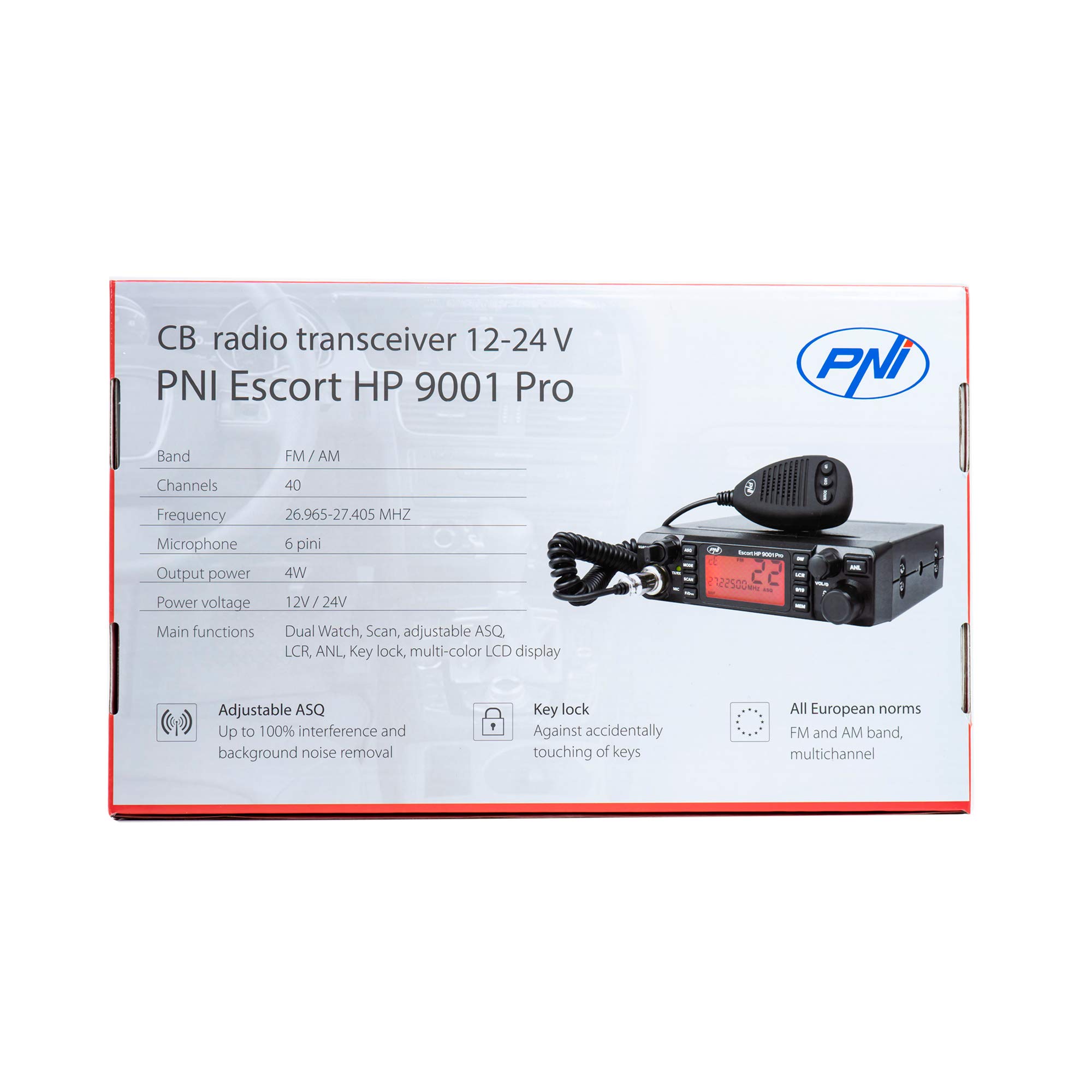 PNI Escort HP 9001 Pro radio CB AM-FM 12V/24V 4W