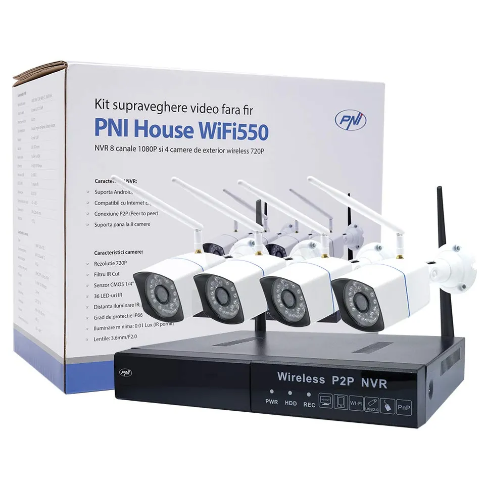 PNI House WiFi550 kit vidéosurveillance 4 caméras NVR 8 canaux