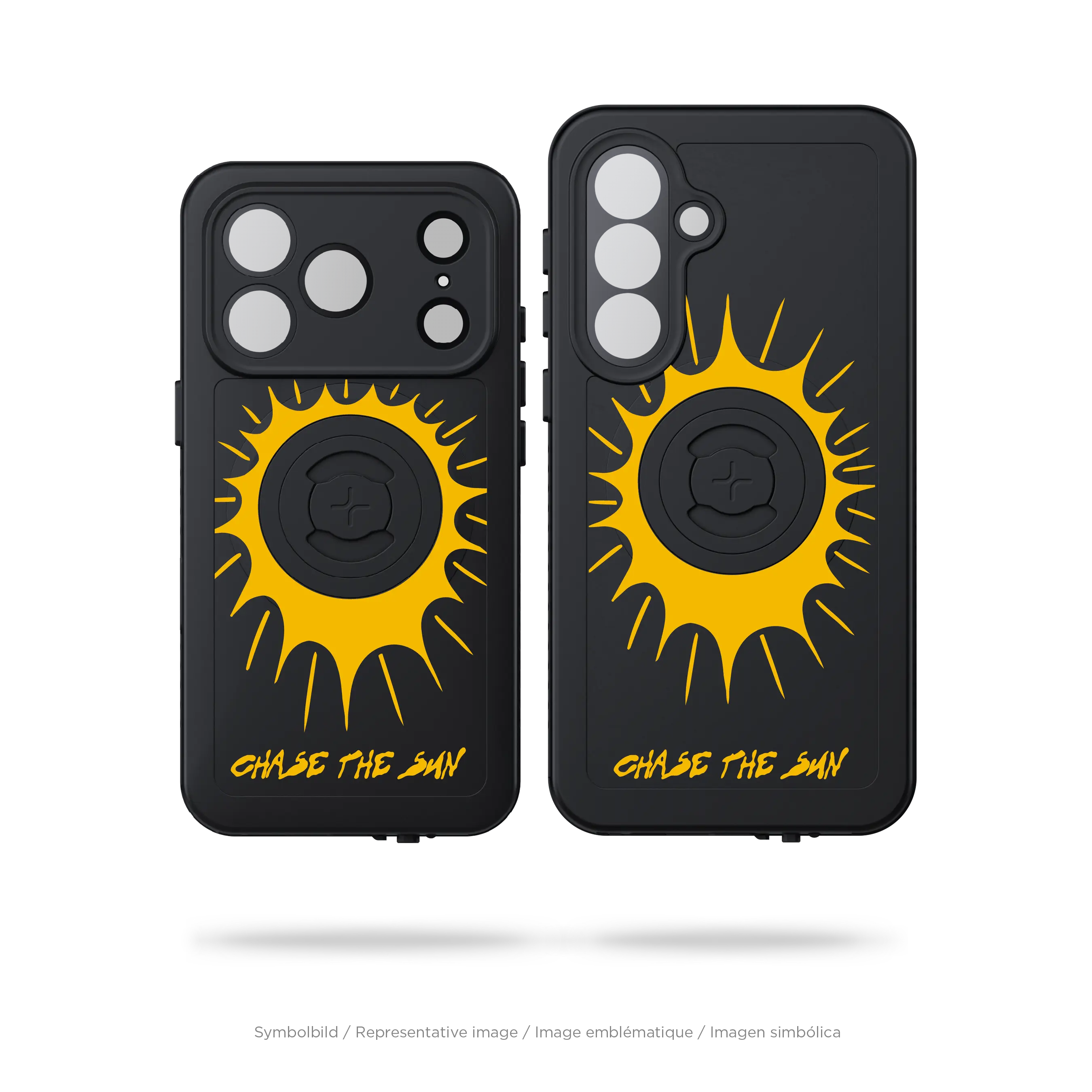 SP Connect Chase the Sun coque téléphone Sun jaune fixation vélo