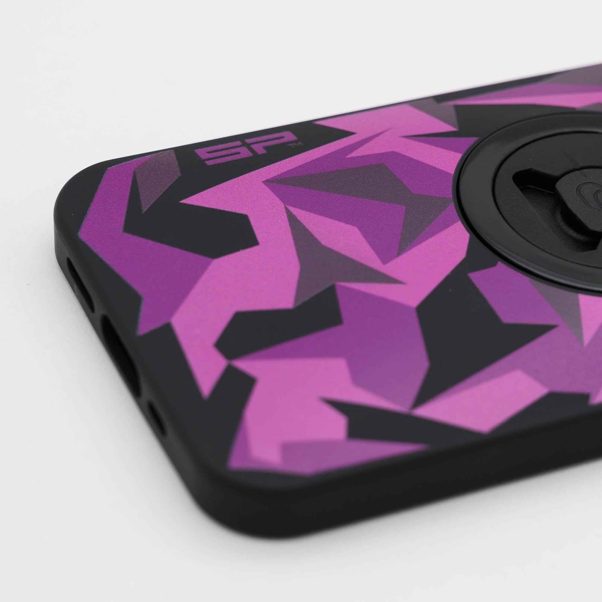 SP Connect Phone Case Geo Camo coque iPhone 17 Pro rose vélo