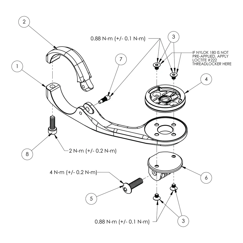 K-Edge Parts vis support compteur Clamp Bolt