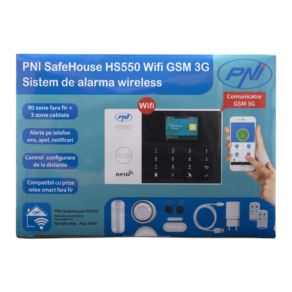 PNI SafeHouse HS550 Alarme Maison WiFi GSM 90 Zones