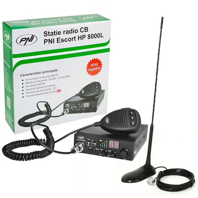 PNI Escort HP 8000L station CB + antenne Extra 45 aimant ASQ