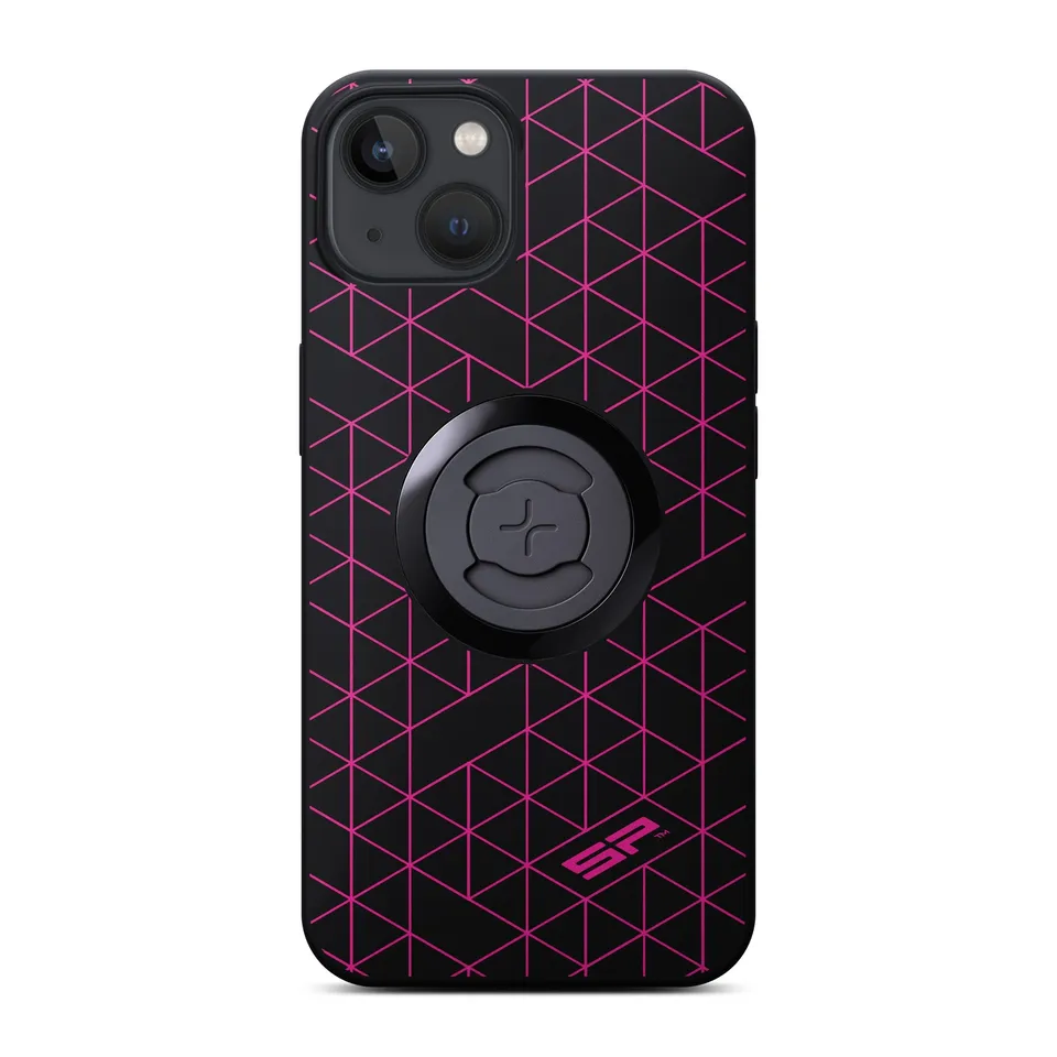 SP Connect Grid rose coque iPhone Samsung Pixel vélo