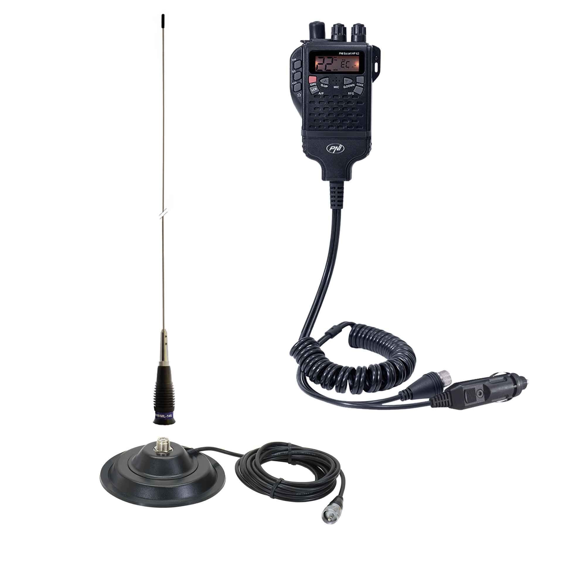 PNI Escort HP 62 radio CB portable + antenne ML145 aimant