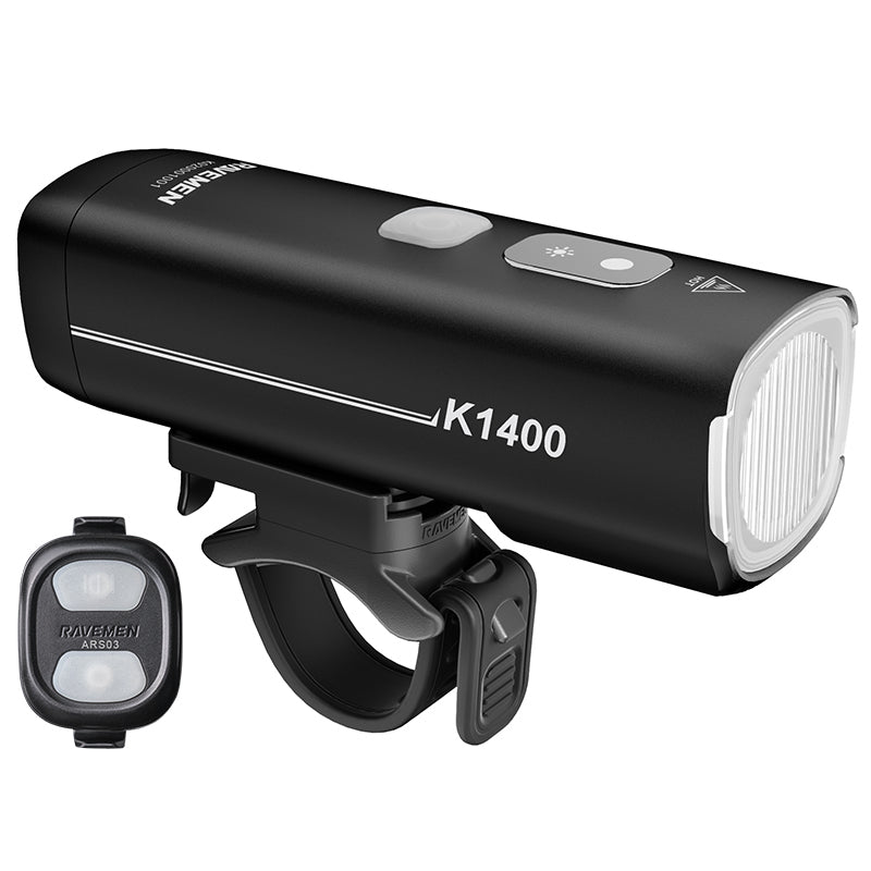 Ravemen K1400 lampe vélo avant LED USB-C powerbank étanche