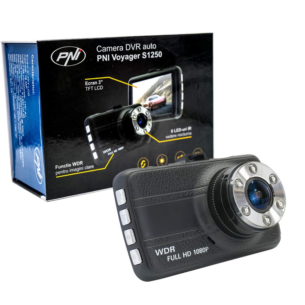 PNI Voyager S1250 dashcam Full HD 1080P écran 3 pouces 16 Go