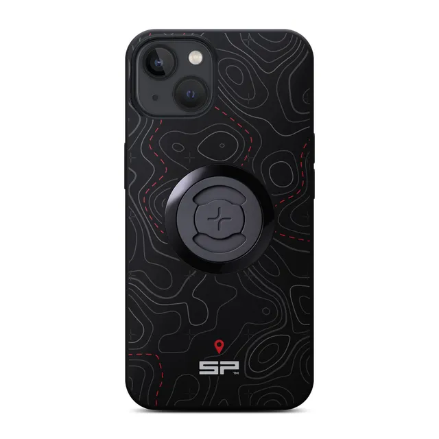 SP Connect Topo Lines coque Rouge fixation guidon