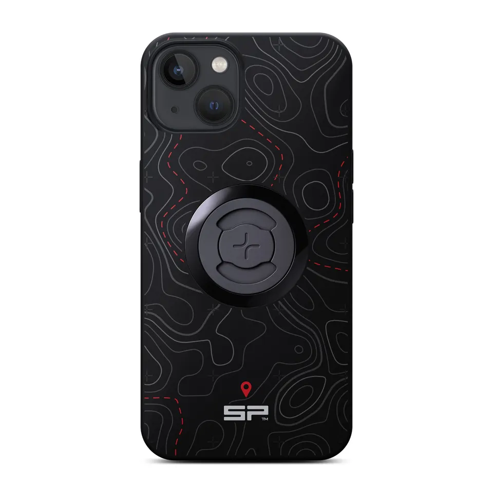 SP Connect Topo Lines coque Rouge fixation guidon
