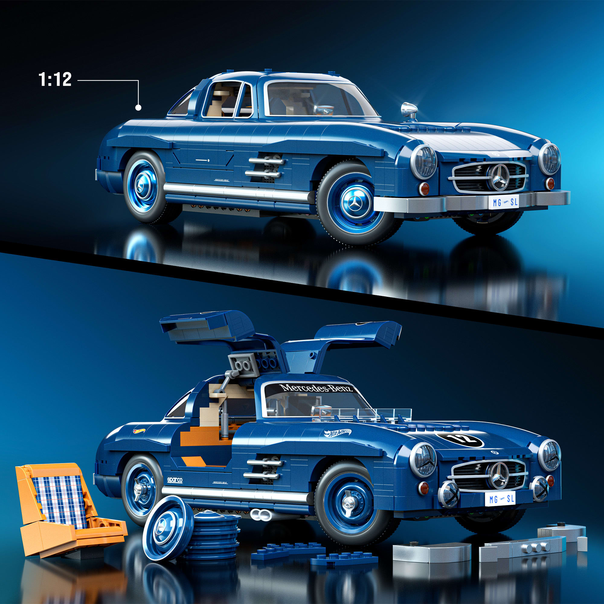 Hot Wheels Premium Mercedes 300 SL jeu de construction 1:12