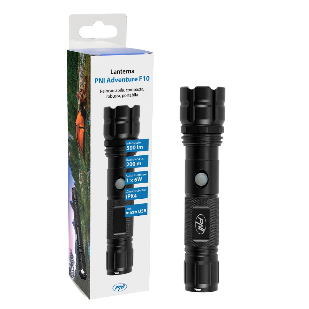 PNI Luminaires Adventure F10 lampe torche LED 500 lm noire 170 m