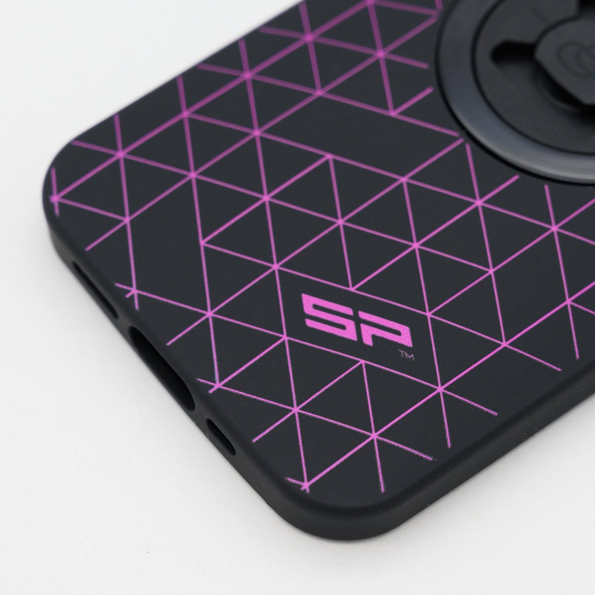 SP Connect Grid rose coque iPhone Samsung Pixel vélo