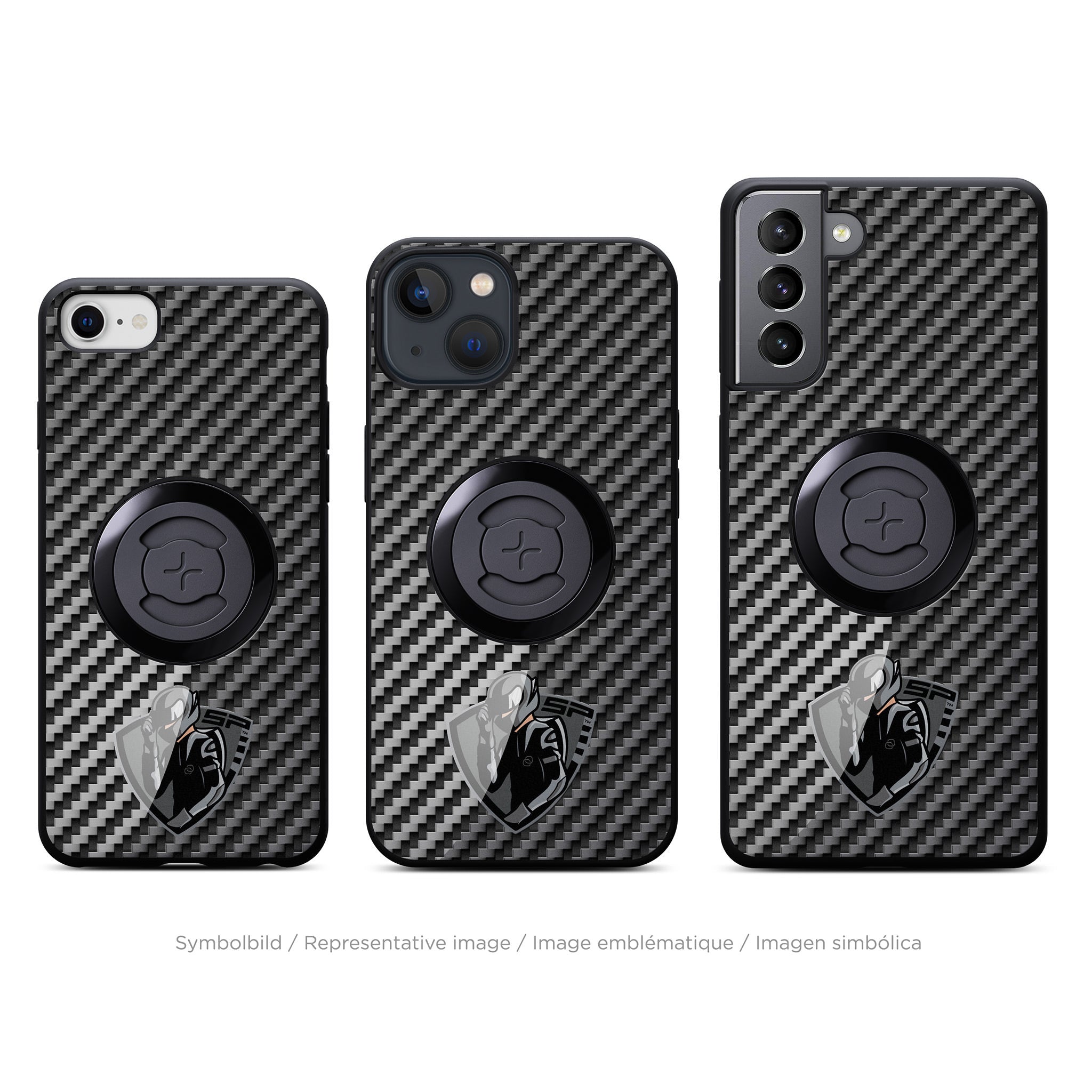 SP Connect Carbon Rider coque Gris fixation guidon