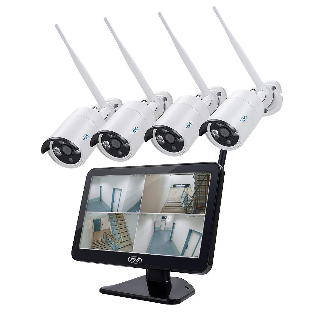 PNI House WiFi650 Kit Vidéosurveillance WiFi 4 Caméras