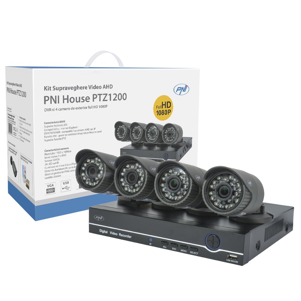 PNI PTZ1200 kit vidéosurveillance 4 caméras 1080P