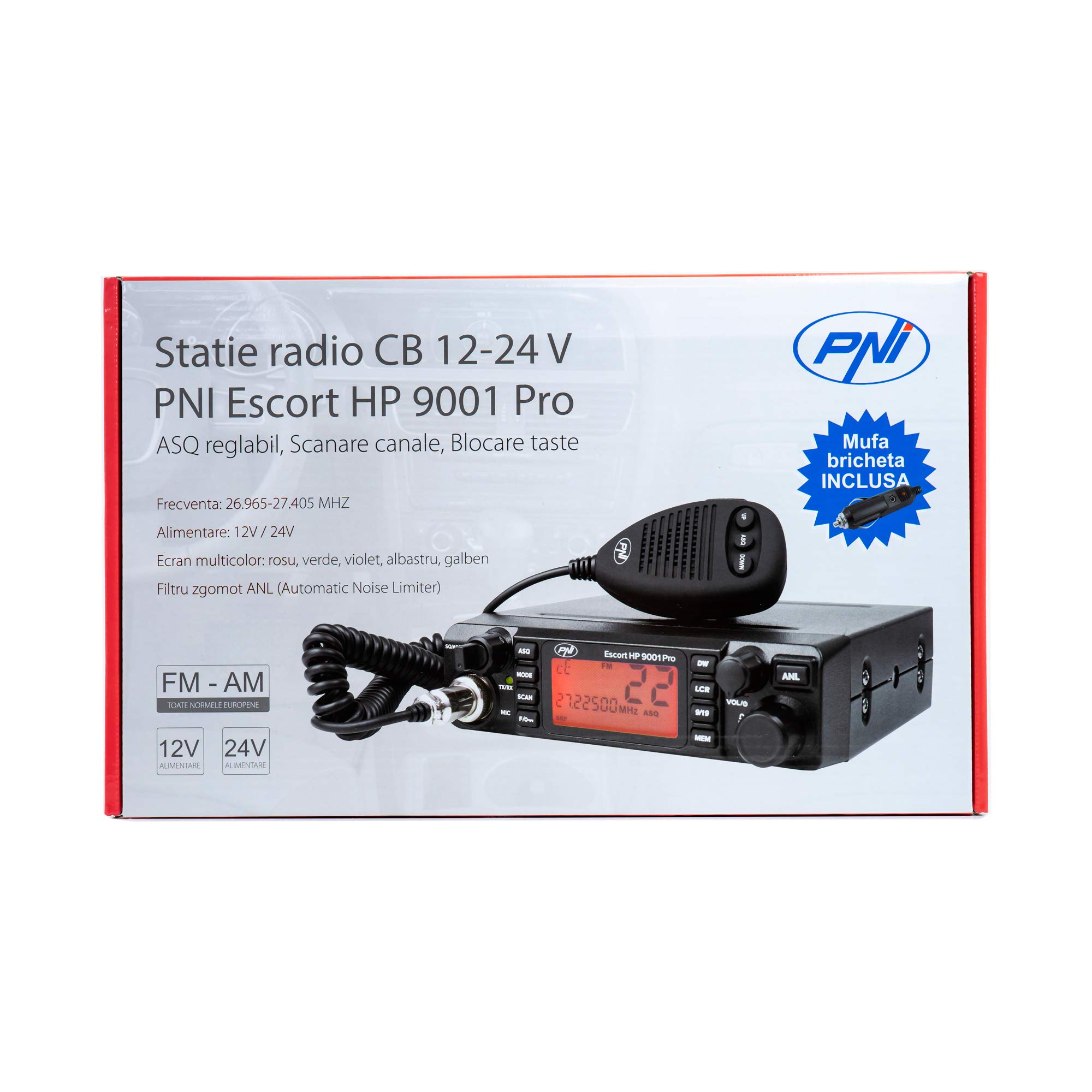 PNI Escort HP 9001 Pro radio CB AM-FM 12V/24V 4W